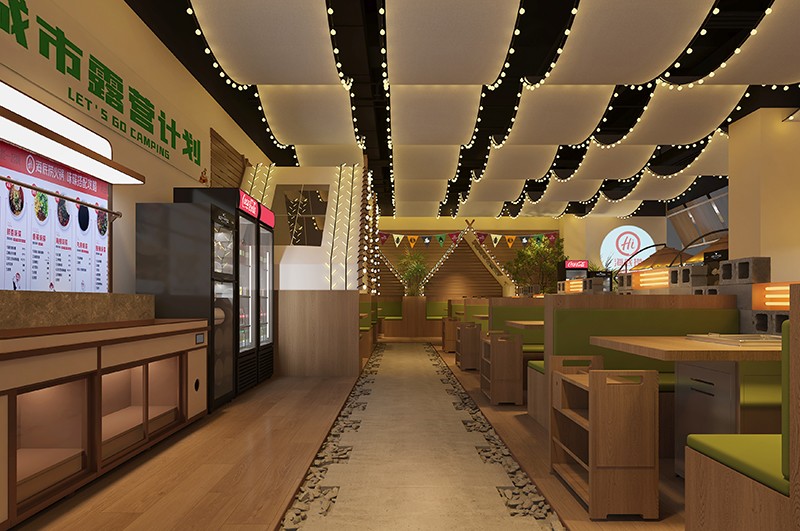鄭州餐飲設計——沈丘海底撈露營火鍋店